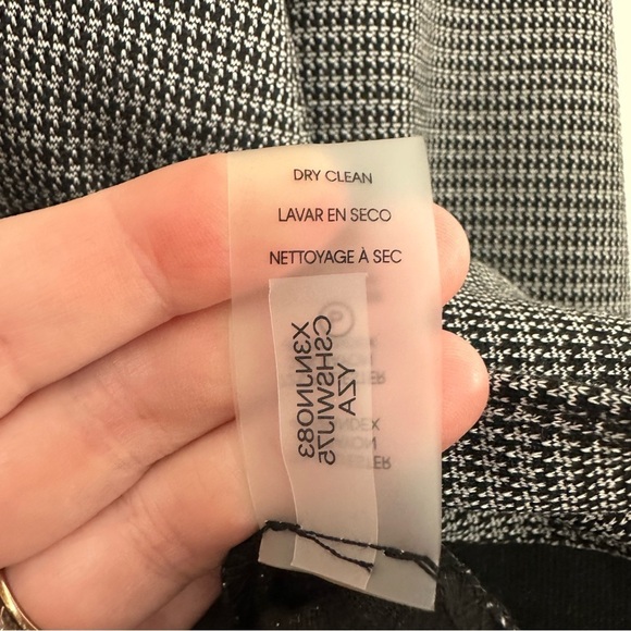 Calvin Klein Womens 14W Black Mini Houndstooth Blazer Jacket Career New - Picture 7 of 10